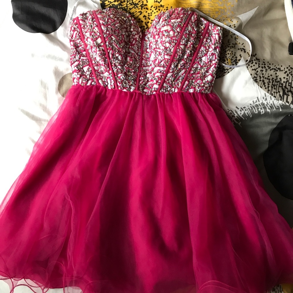 Pink sequenced dress